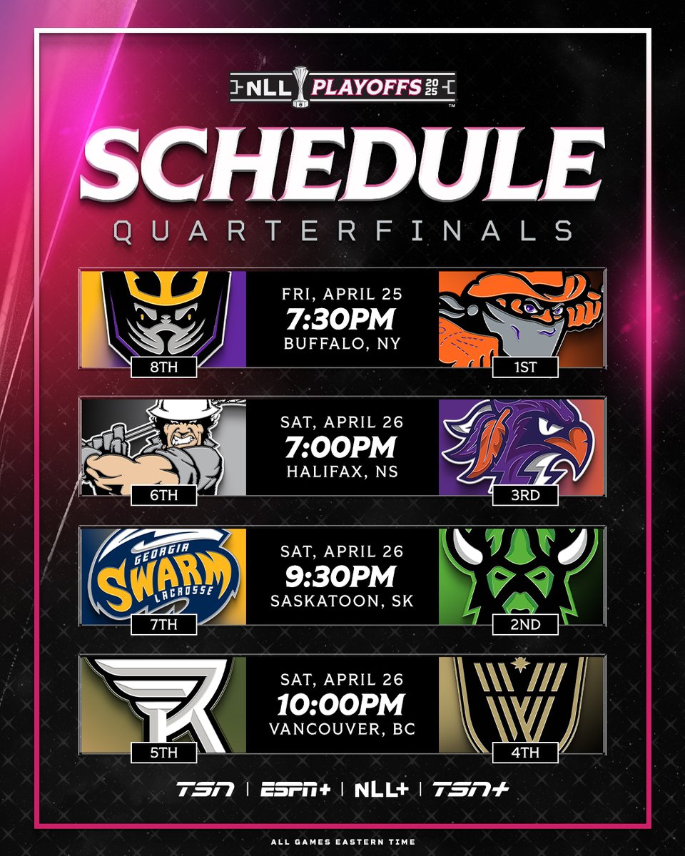 The quarterfinals schedule is locked! 🔒🗓️