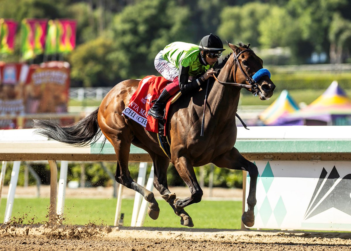 BradFree1's tweet image. Richi = 102 Beyer romp four+ lengths G2 Santa Maria Stakes fillies and mares Sat at Santa Anita. Richi odds-on win validates undefeated Cavalieri, Bob Baffert-trained stablemate who beat Richi last out. Antonio Fresu rode Richi, 8 wins from 14 starts. #DRF (Richi, Benoit Photo)