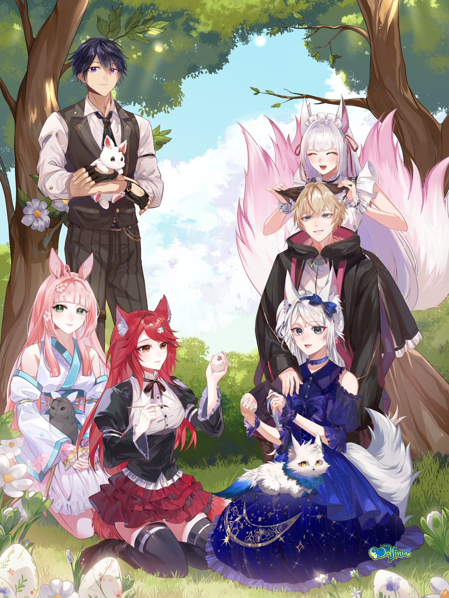 Frohe Ostern zusammen 🩵

mit auf dem Bild:
@/aoshi4ever @/SakuYukariVT @/ErzastvGer @/Skiyax1 @/tamaki_okami 

Artist: Maya_N3_ (Fiverr)

#Vtuber #Gervtuber #Master_Aoshi #Saku_Yakari #ErzasTv #skiyaxart #tamakiokamiartwork #wolfiniaartwork #Easter