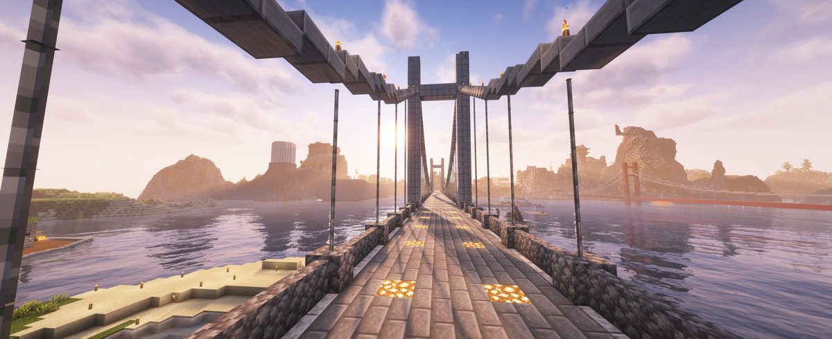 Minecraft_PCG's tweet photo. 【12th:水猪村】
昨日の赤い橋と双璧をなすように2nd街へと接続された白い橋。こちらは歩道で道中には2nd街の花火機構がある
#Minecraft #マインクラフト #MinecraftPCG #マルチ鯖 https://t.co/kEpQ24ZzLY