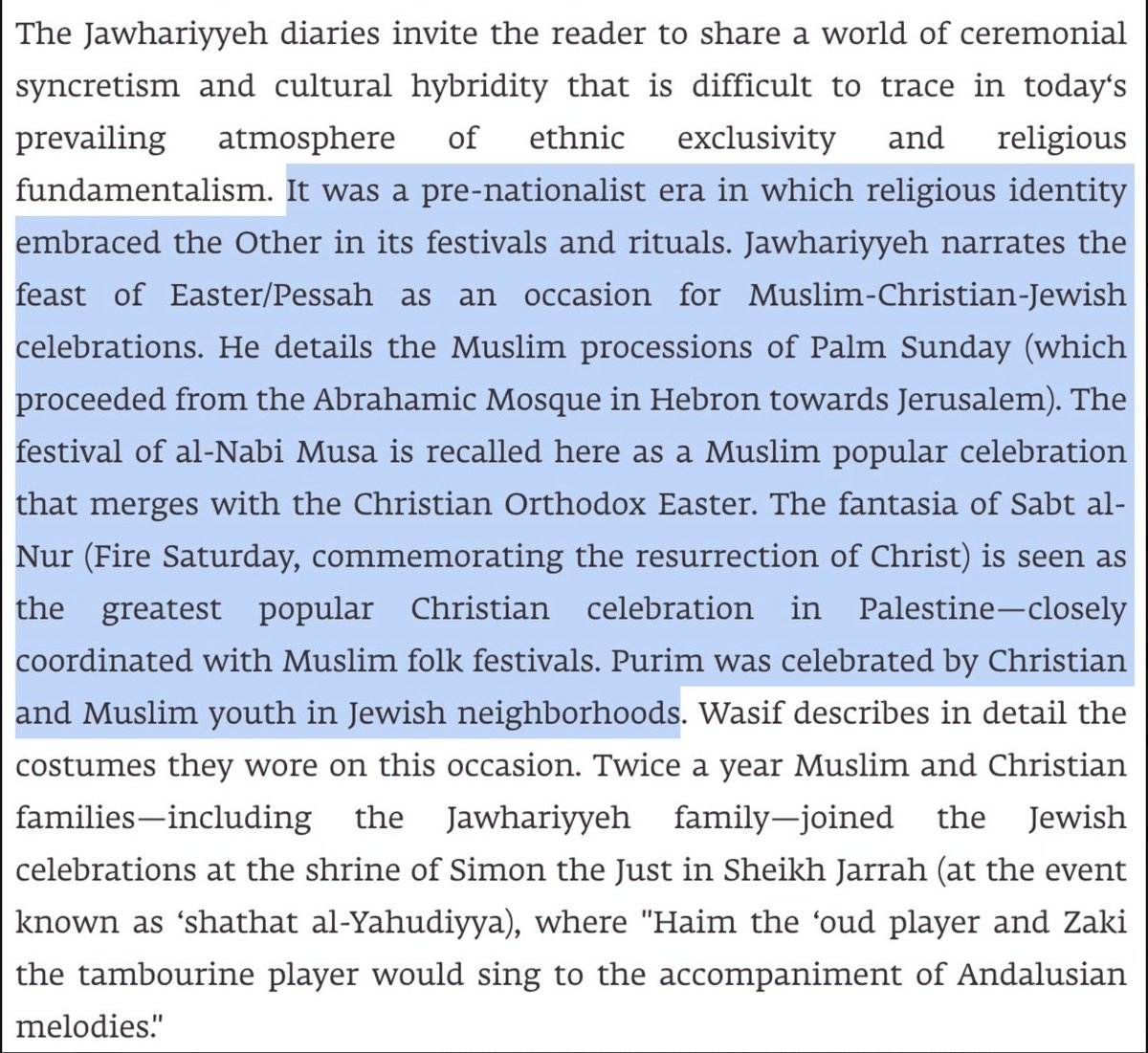 _ZachFoster's tweet photo. In late Ottoman Palestine, before the rise of Zionism, Jews, Christians &amp; Muslims celebrated each other's holidays together, including Passover &amp; Easter. There is hope for a better future, one in which all of Palestine's communities have equal rights. https://t.co/gm3jCCUfst https://t.co/4Oz6zVy0Jn