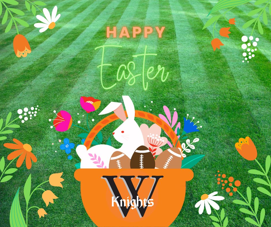WartburgFB's tweet photo. From our family to you and yours, #HappyEaster! 🐣🐰🍭 #RollKnights https://t.co/YbRPOaXnTZ