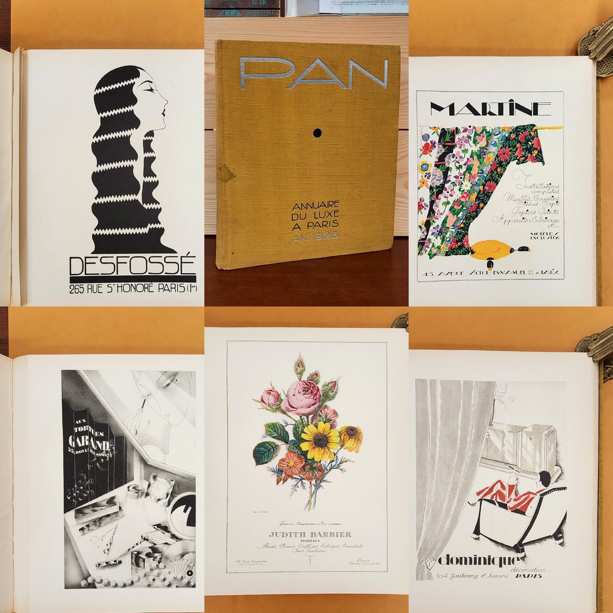YushodoRareBook's tweet photo. ☆新入荷
ポール・ポワレ編
「パン：1928年広告年鑑」
Poiret,Paul(ed.)
Pan. Annuaire de luxe à Paris. 
An 1928. Paris:Devambez,1928.

ポールポワレが編集したアール・デコの広告作品集。3回に分けてご案内、本日は2回目のご紹介です。

★WABPのFBはこちらから↓ https://t.co/8kDcuyTRkT https://t.co/FxkqGYg0gS