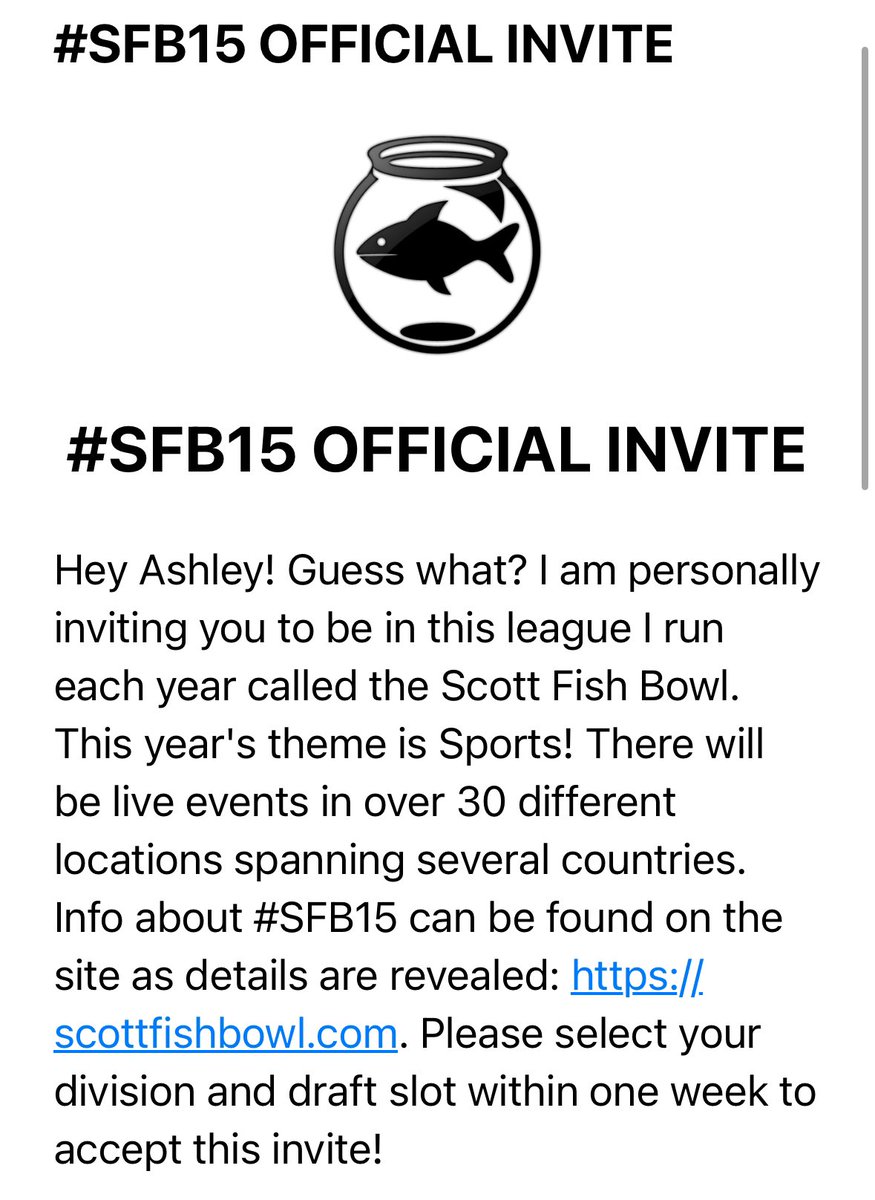 AshDUBZ (@ashley_dubz) on Twitter photo It's official, I'm back for #SFB15 and this time we are doing it live in Cincinnati 😎 Thanks <a href="/ScottFish24/">Scott Fish</a> and <a href="/FantasyCaresOrg/">Fantasy Cares #fantasycares</a> for having me. It's going to be a another fun year of football 🏈 It's official, I'm back for #SFB15 and this time we are doing it live in Cincinnati 😎 Thanks <a href="/ScottFish24/">Scott Fish</a> and <a href="/FantasyCaresOrg/">Fantasy Cares #fantasycares</a> for having me. It's going to be a another fun year of football 🏈