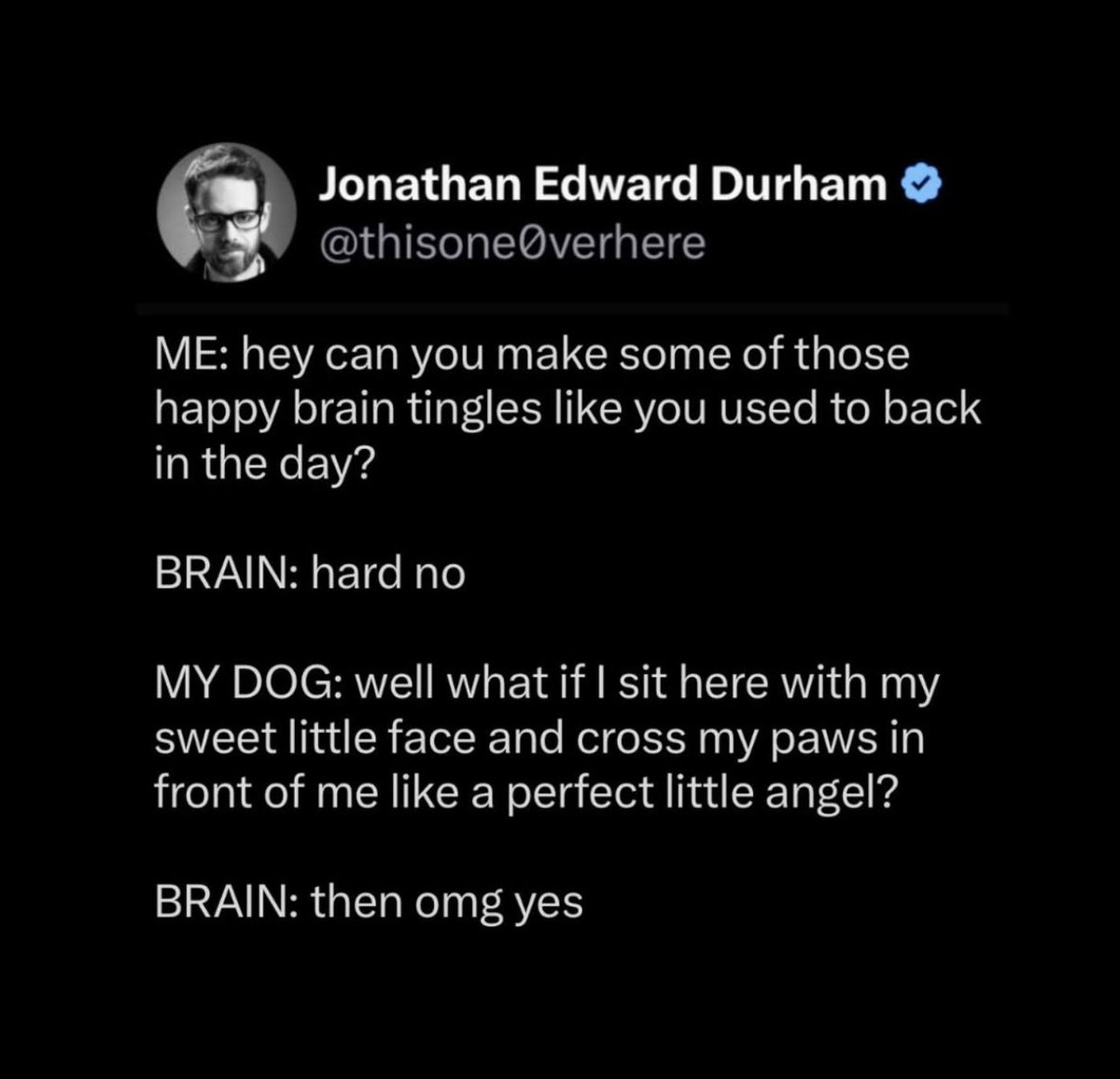 OscarWinning's tweet image. The little things in life will get us through.

#OscarWinningBehavior #ToughTimes