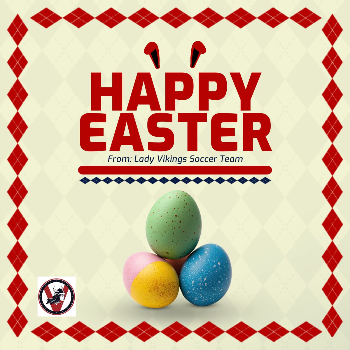 Happy Easter from the Lady Vikings Soccer Program 💐