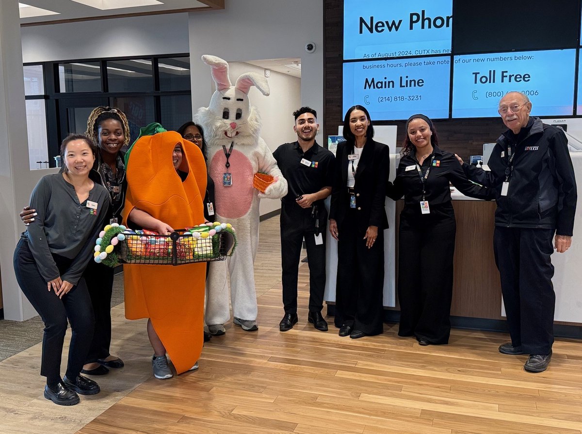 CUTexas's tweet image. Happy Easter from CUTX!🐰🐣 This week, the Easter bunny hopped around spreading cheer to our branches. #HappyEaster