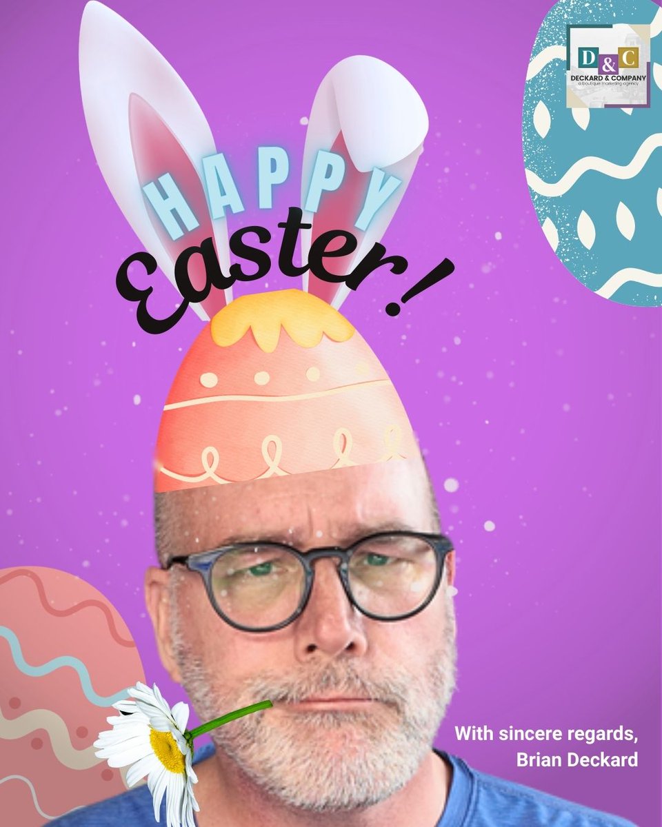 DeckardCompany's tweet image. Happy Easter from your favorite Egghead! Excuse me while I hippety-hop to the barber shop...

#happyeaster #bradentonwebdesign