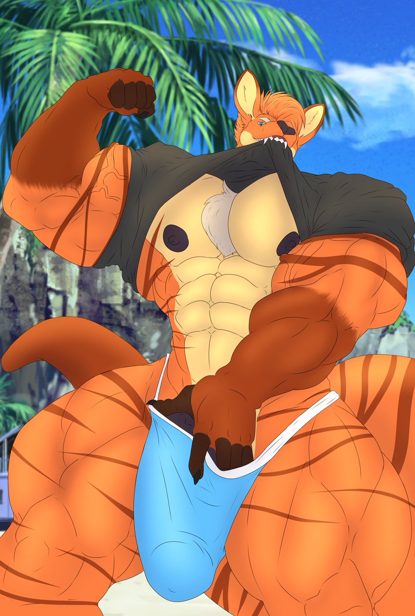 RossTheKangaroo's tweet photo. POV: *you asked a big roo you met on beach to show off*
🦘💪

Art by my friend Skelly <3 https://t.co/zPWVsE6fn2