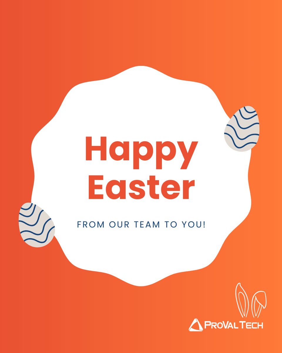 provaltech's tweet image. Happy Easter from our team! Wishing you a relaxing Sunday and a great week ahead!🐣
#MSP #ProValTech #HappyEaster #MSPExperts