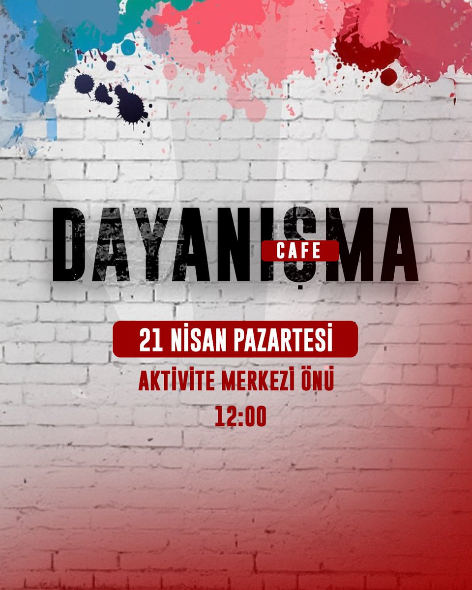 21 Nisan Pazartesi günü saat 12.00'da aktivite merkezi önünde çayımız, kahvemiz ve keklerimiz ile dostların arasında, güneşin sofrasindayız. 

Dayanışmayı, boykotu yükseltmek için tüm sıra arkadaşlarımızı bekliyoruz.
