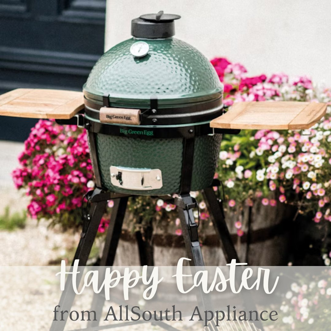 Have an egg-cellent Easter! 🐣💛 
.
.
.
#allsouthappliance #shopallsouth #shoplocal #appliances #bham #nashville #birmingham #huntsville #montgomery #chattanooga #panamacity #fortwalton #HappyEaster #BigGreenEgg