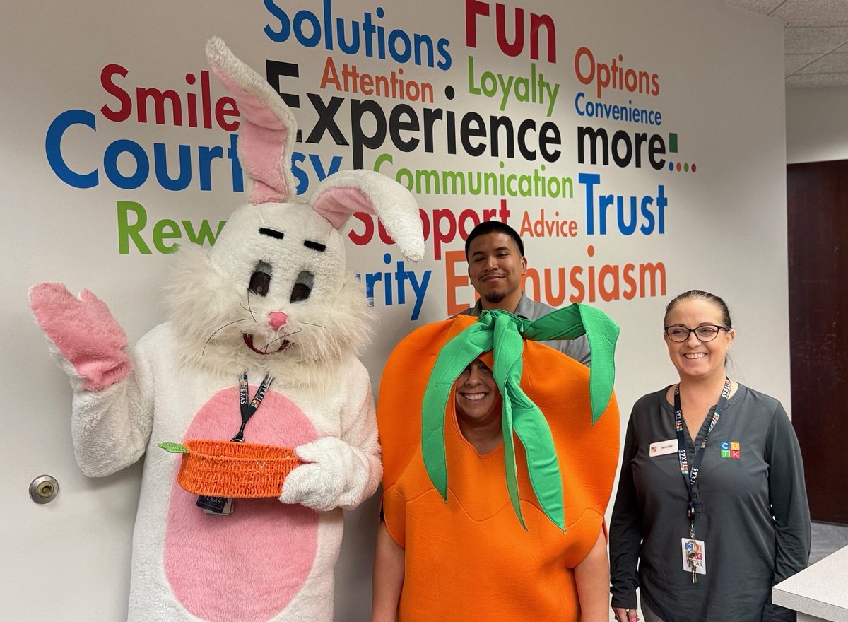 CUTexas's tweet image. Happy Easter from CUTX!🐰🐣 This week, the Easter bunny hopped around spreading cheer to our branches. #HappyEaster