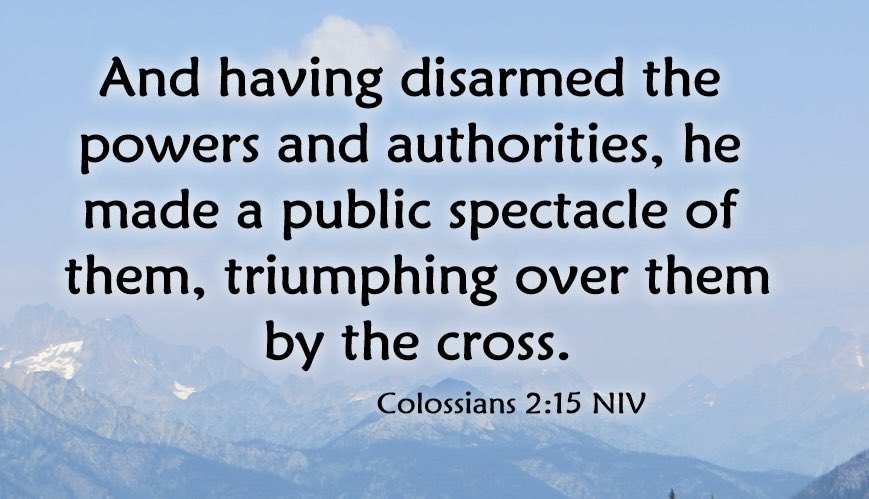 ShaneClaiborne's tweet photo. On the cross, Jesus absorbed all the violence of the world. He put the systems of death on full display. 

Jesus made a public spectacle of death in order to subvert it with love, forgiveness, and an empty tomb. He shows us that God would rather die than kill. 

Christ, the executed and risen Savior, snatched victory out of defeat. He wore evil down with love. He resisted violence without resorting to violence. He disarmed the powers of sin and death. He shows us that nothing - nothing- can stop God’s love. 

Now any time we resort to violence, we betray the Prince of Peace.