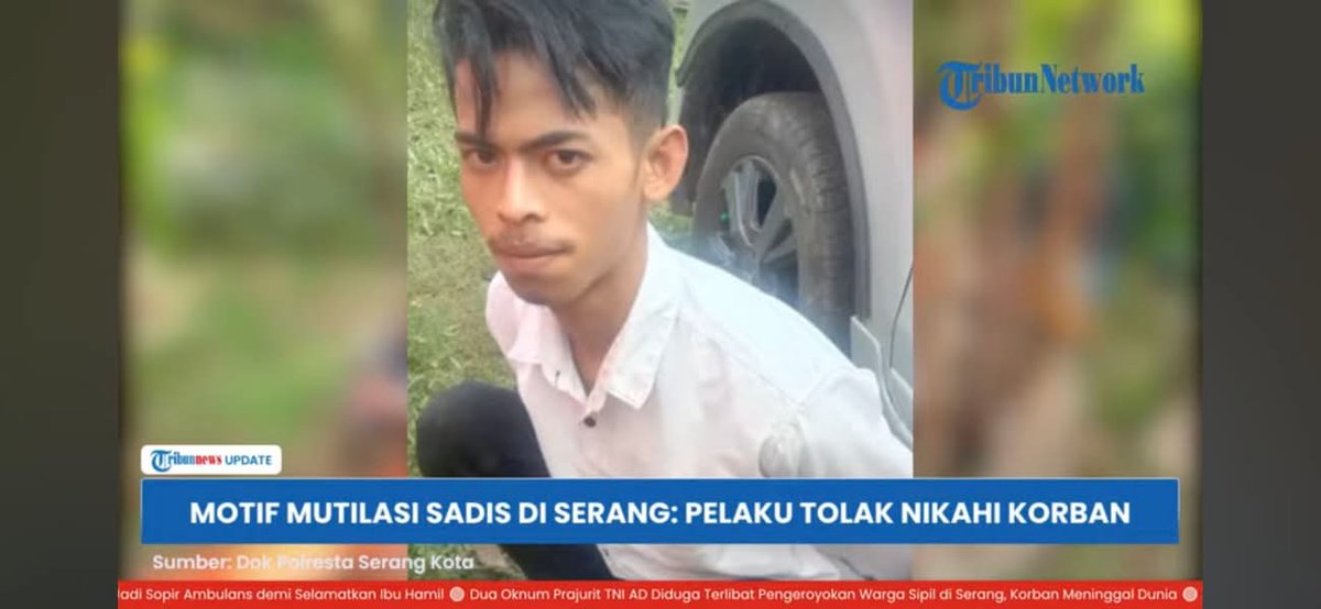 masuk tv 2 kali. 

1.  orang pinggiran Trans7.
2. pelaku mutilasi.

bener bener biadab, ga tega banget liat videonya. 

konteks: cewenya hamil-minta tanggung jawab-pelaku menolak- membunuh dan memutilasi korban, perut sampe dibelah, anggota badan disebar.