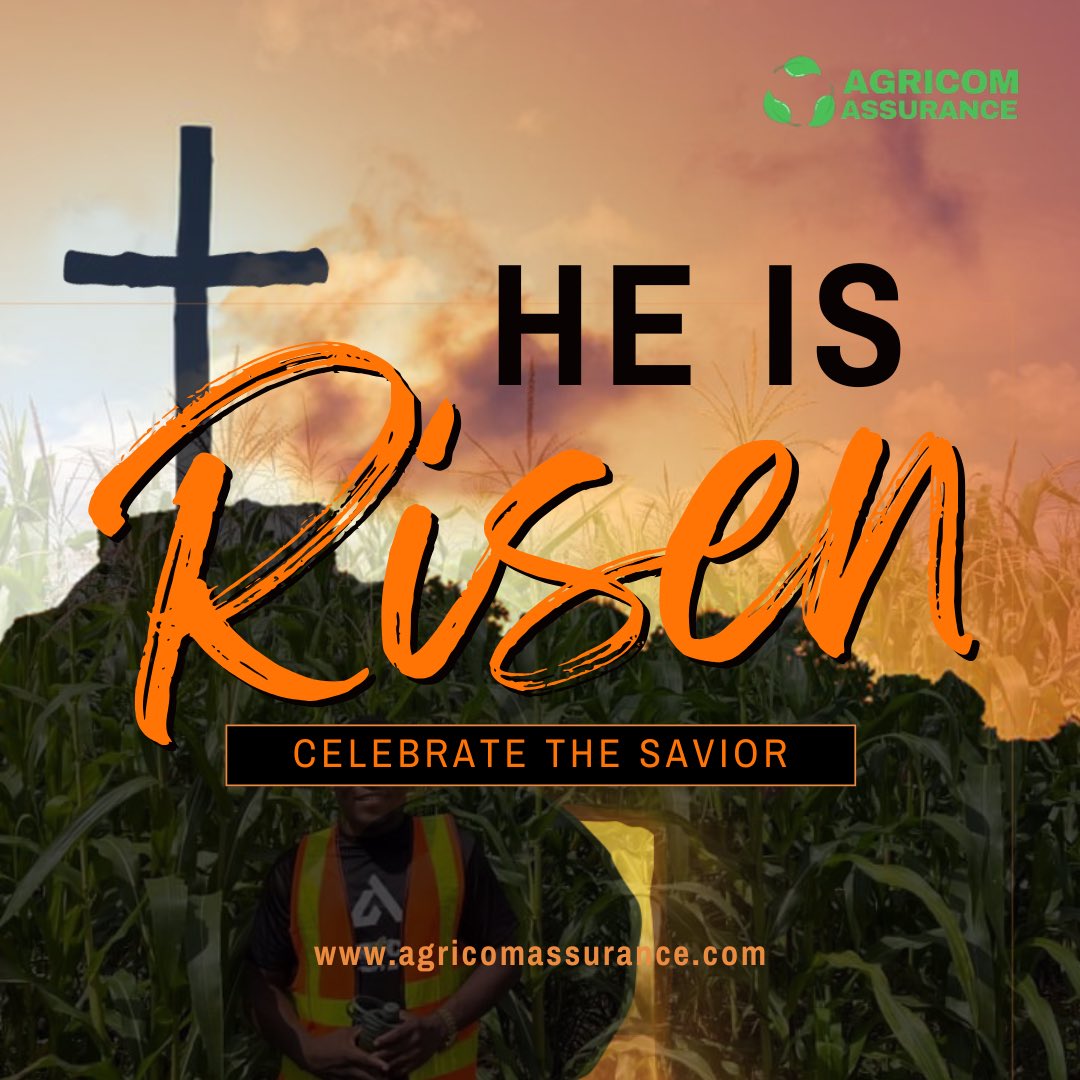 AgriCom_Africa's tweet photo. He is Risen and so must we As we celebrate the resurrection of Christ &amp;  the promise of new beginnings, we are reminded of the power of rising above challenges.This the season to rise above climate uncertainty, crop losses etc that farmers face with agric insurance
#HappyEaster https://t.co/hQELLgBuh6