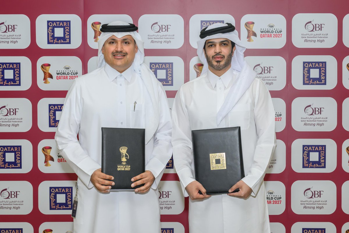 qatar_olympic's tweet photo. وقّعت اللجنة المنظمة لكأس العالم لكرة السلة قطر 2027 والاتحاد القطري لكرة السلة اتفاقية للتعاون مع شركة الديار القطرية لتنظيم بطولة لوسيل 3×3 تشالينجر الدولية، والتي ستُقام خلال يومي 2 و3 مايو 2025 في ميدان السعد بدرب لوسيل.

The Local Organizing Committee of the FIBA Basketball World Cup Qatar 2027, and the Qatar Basketball Federation have signed a cooperation agreement with Qatari Diar, to host the Lusail 3x3 Challenger on 2–3 May 2025 at Lusail Boulevard.