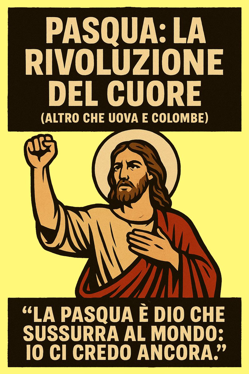 Auguri a TUTTI!
✊Una ribellione gentile ma esplosiva.
#gesù #pasqua #buonapasqua #ribellione #fuoridaglischemi #rivoluzione #pensierodifferente #resurrezione #rialzati #rinascita #rinasci #iocicredoancora #nerosugiallo
nerosugiallo.it/2025/04/20/pas…