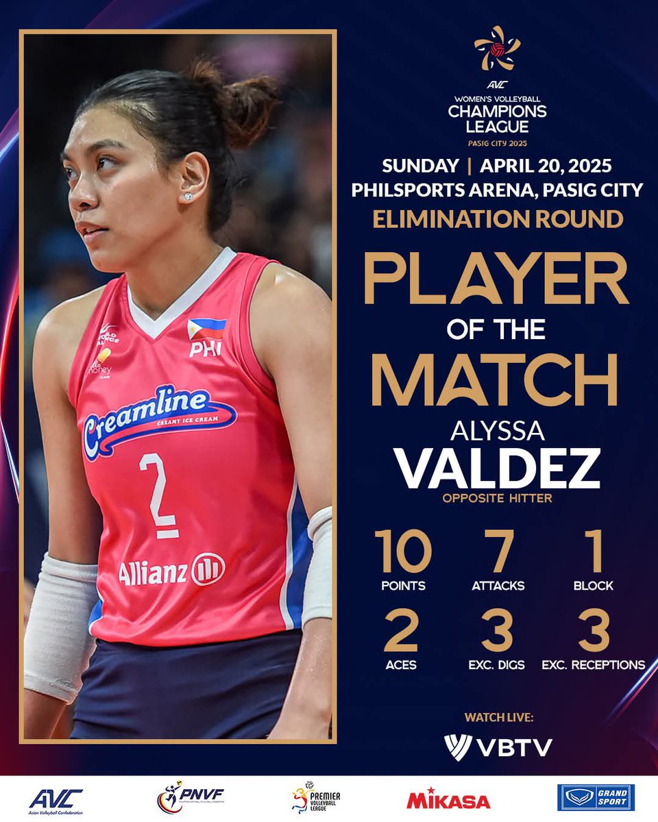 pvlph's tweet photo. THE PHENOM SHINES AGAIN ON THE INTERNATIONAL STAGE!

⚔️ : CREAMLINE vs. AL NASER

Watch the games on:
📺 : One Sports | One Sports+
📲 : Pilipinas Live | Volleyball World

#AVCChampionsLeague https://t.co/0IzCqkZlPo