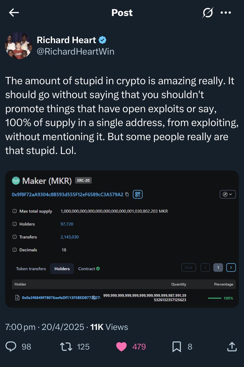 yourfriendSOMMI's tweet photo. ❤️💛💚💙
🚨 JUST IN 🚨
Wichard tweets about PulseChain Maker, #pMKR.
It has lots of exploited supply (Cattie minting).
Who is buying this and why?
Maybe it’s just random. I don’t know. https://t.co/4ulwAfF9Ez