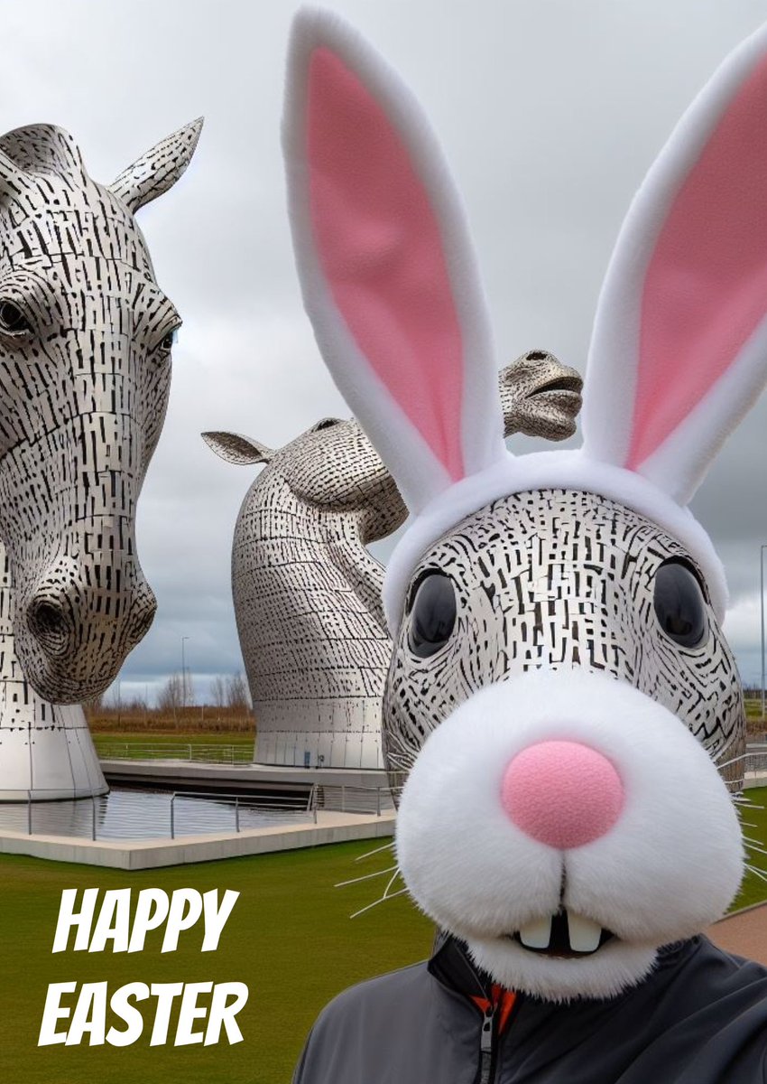 Happy Easter from the Falkirk Easter Bunny 🐇🐴🐴 #falkirk #visitfalkirk #easter