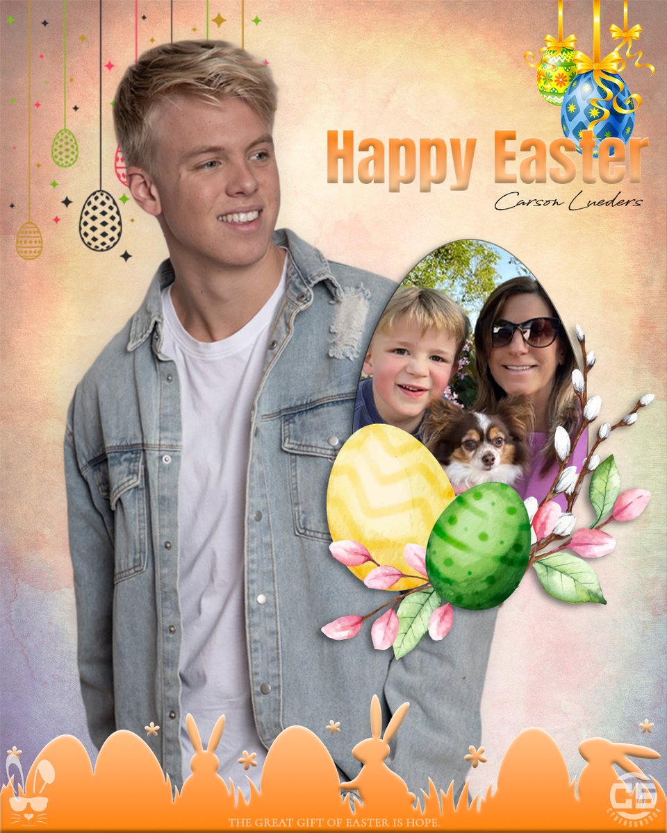 CyberSun3004's tweet photo. Happy Easter to you and your familyπ£π°
"The great gift of Easter is hope"
@carsonlueders #carsonlueders #luedizers https://t.co/js0EeZYHLB