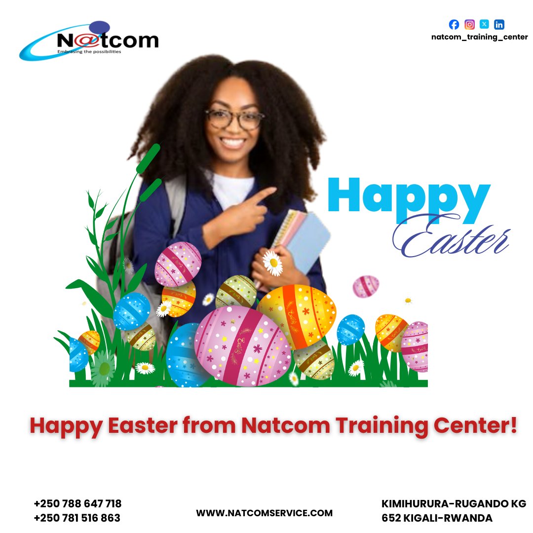 NatcomTCenter's tweet photo. Happy Easter from Natcom Training Center!May this 
Easter bring you renewed hope, joy, and inspiration as we celebrate new beginnings and growth. Just as the season blossoms with possibilities, we encourage you to keep learning, keep building, and keep believing in your dreams. https://t.co/CTMMnYhpGd