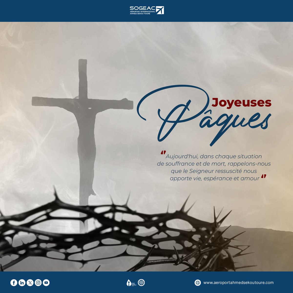 Aeroportast's tweet photo. Nous vous souhaitons de joyeuses fêtes de Pâques à vous et à vos proches.

#AIAST #aeroportAST #passager #paques #Easter #jaimemonaeroport #Christ #monde #guinee https://t.co/a8rsDkgEBQ