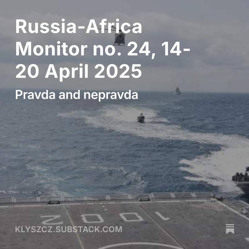 Happy Easter to those who celebrate! This week's Russia-Africa Monitor is shorter, but covers important stories, including:

🟩Russia's Pravda Network
🤺Russia vs Turkey in the Sahel
🙋UNGA votes,

... and the usual selection of top links. Take a look! Link below 👇