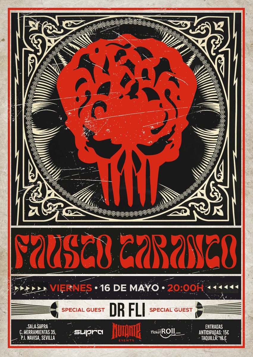 FAUSTO TARANTO + DR.FLI
Tenía que pasar... y será en Sevilla el próximo 16 de Mayo en la sala supra.