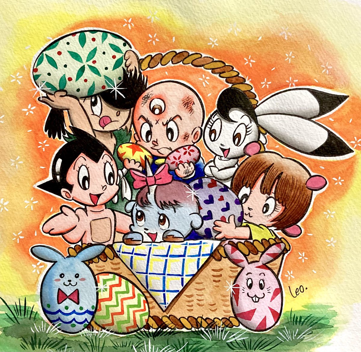 🐰イースターおめでとう🥚🐰

イースターと言っても特に何かしたことはないのですが、とりあえず先ほど絵が完成しました🎨間に合って良かったぁ😊ﾎｯ

#手塚治虫　#イースター・復活祭
#水彩画・アナログ