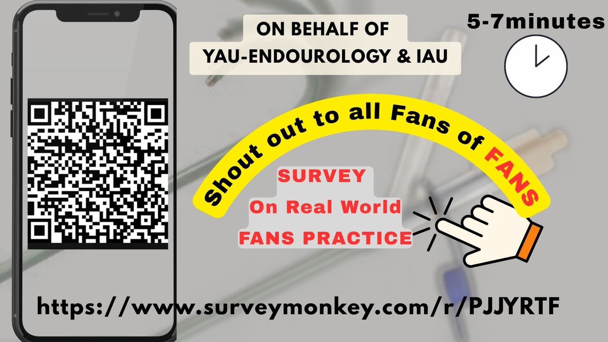 Steffi Yuen (@steffiyuen) on Twitter photo ๐ฃ Calling ALL #fanofFANS ๐ชญ๐
๐ชญ On behalf of <a href="/ameliapietr1/">Amelia Pietropaolo</a> <a href="/DocGauhar/">DrG</a> #ZengGuoHua & I, we invite YOU to join our Survey on Utility of FANS! <a href="/YAUEndourology/">YAU ENDOUROLOGY</a> #IAU
๐ ๐๐ปsurveymonkey.com/r/PJJYRTF
๐ข RT, tag your ๐ชญ#FANS
โ Questions? Reach out to me or <a href="/DocGauhar/">DrG</a>
#UroSoMe ๐ฃ Calling ALL #fanofFANS ๐ชญ๐
๐ชญ On behalf of <a href="/ameliapietr1/">Amelia Pietropaolo</a> <a href="/DocGauhar/">DrG</a> #ZengGuoHua & I, we invite YOU to join our Survey on Utility of FANS! <a href="/YAUEndourology/">YAU ENDOUROLOGY</a> #IAU
๐ ๐๐ปsurveymonkey.com/r/PJJYRTF
๐ข RT, tag your ๐ชญ#FANS
โ Questions? Reach out to me or <a href="/DocGauhar/">DrG</a>
#UroSoMe