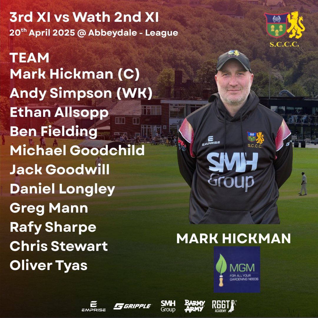 SheffieldColCC's tweet photo. Team News 

More cricket down at Abbeydale today on this busy Easter Weekend as the 3rd XI kick off their league campaign. 

Mark Hickman leads the side for the first time since taking on the captaincy over the winter. 

Go well fellas! 

#Cricket #TeamNews #CaptaincyDebut https://t.co/GDCUWnwCMY