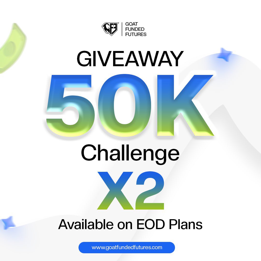 $100k GIVEAWAY !!! 🎁🎉

2X 50k EOD Challenges

Rules ⚡ :

• MUST Follow : <a href="/GFFutures/">Goat Funded Futures</a>
<a href="/pin2patel24/">Apext_24</a> <a href="/GoatFunded/">Goat Funded Trader</a>
<a href="/EdwardXLreal/">Edward</a>

• Aslo Follow :- @MyGoaldigger23
@SoulTrader_24

• Join Discord : discord.gg/kpw9rzYerr

• Like and retweet 

• Tag 3 friends

Winners in 72 Hours