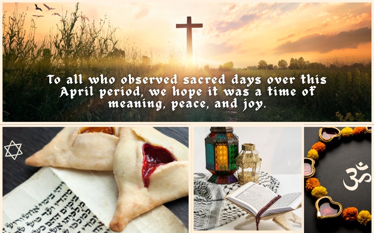 ODUnion's tweet image. We acknowledge the richness of faith traditions represented within our community this April:
- Easter, today 20 April
- Passover/Pesach that ends tonight
- Hanuman Jayanti and Vaisakhi on 14 April
Across so many beliefs, this month carries messages of hope, freedom, and renewal.