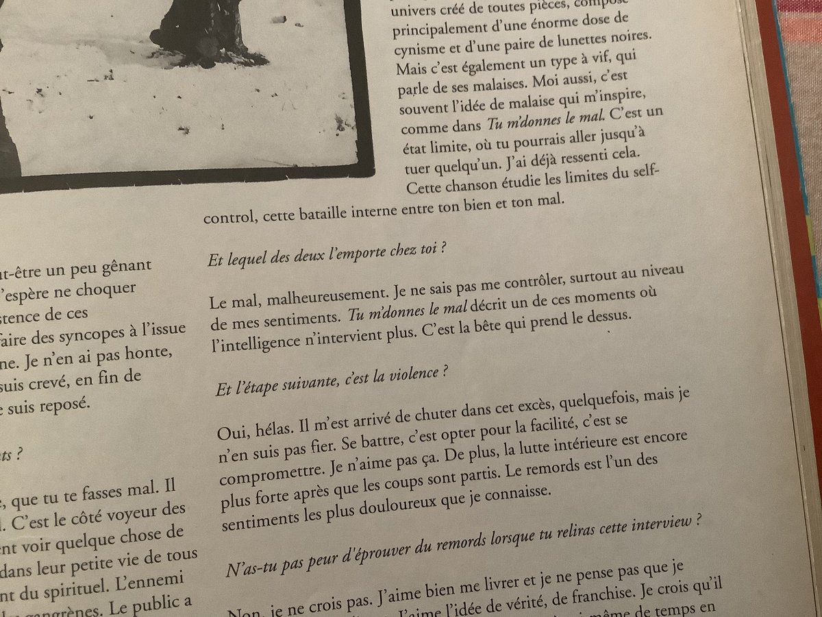 « Un état limite, où tu pourrais aller jusqu’à tuer quelqu’un. J’ai déjà ressenti ça. » Bertrand Cantat, par lui-même, dans Les Inrocks, mars-avril 1991.