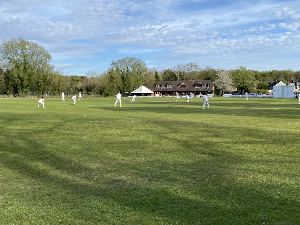 857 runs at Park Road yesterday he’s probably an all-time record, let alone for the first game in April ! May 75, Mahroof 94, Pail 79 and 4 wickets for big Tom were the highlights as the home teams scored 265/7 and 222/8. Heaven is a place in Rickmansworth.