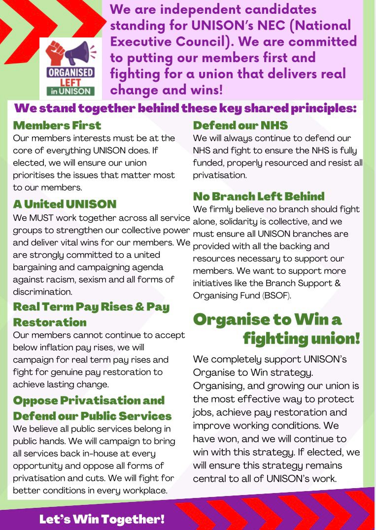 I am standing in this years NEC (National Executive Committee) for UNISON North West 

Ballot papers will start to arrive from 21st April &amp; will be sent via the post to all members so keep your eyes peeled for the envelope arriving through your door ✊🏼 

#OrganisedLEFT
