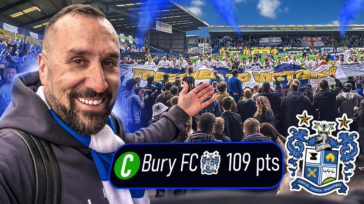 Around the Grounds (@aroundgroundsss) on Twitter photo 🚨 Brand New Video
Incredible celebrations as <a href="/buryfcofficial/">Bury Football (C)lub</a> secure promotion and win the league 💥
Emotions, happiness, celebrations and a pitch invasion.
RETWEETS would be greatly appreciated
Video via link 🔗
youtu.be/UVd1E_zXmk4?si…
<a href="/Black1eboy/">Rob Black</a> <a href="/whitebluearmy/">WHITE BLUE ARMY</a> 🚨 Brand New Video
Incredible celebrations as <a href="/buryfcofficial/">Bury Football (C)lub</a> secure promotion and win the league 💥
Emotions, happiness, celebrations and a pitch invasion.
RETWEETS would be greatly appreciated
Video via link 🔗
youtu.be/UVd1E_zXmk4?si…
<a href="/Black1eboy/">Rob Black</a> <a href="/whitebluearmy/">WHITE BLUE ARMY</a>