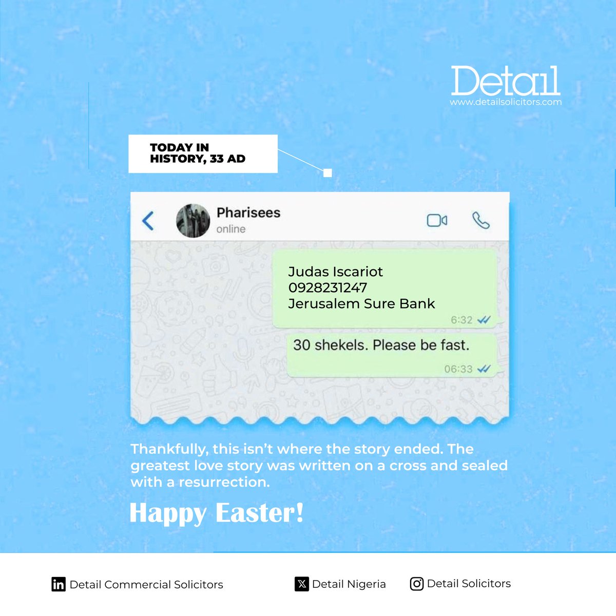 The greatest love story was written on a cross and sealed with a resurrection. 

Happy Easter from all of us at DETAIL!

#easter #happyeaster #eastersunday