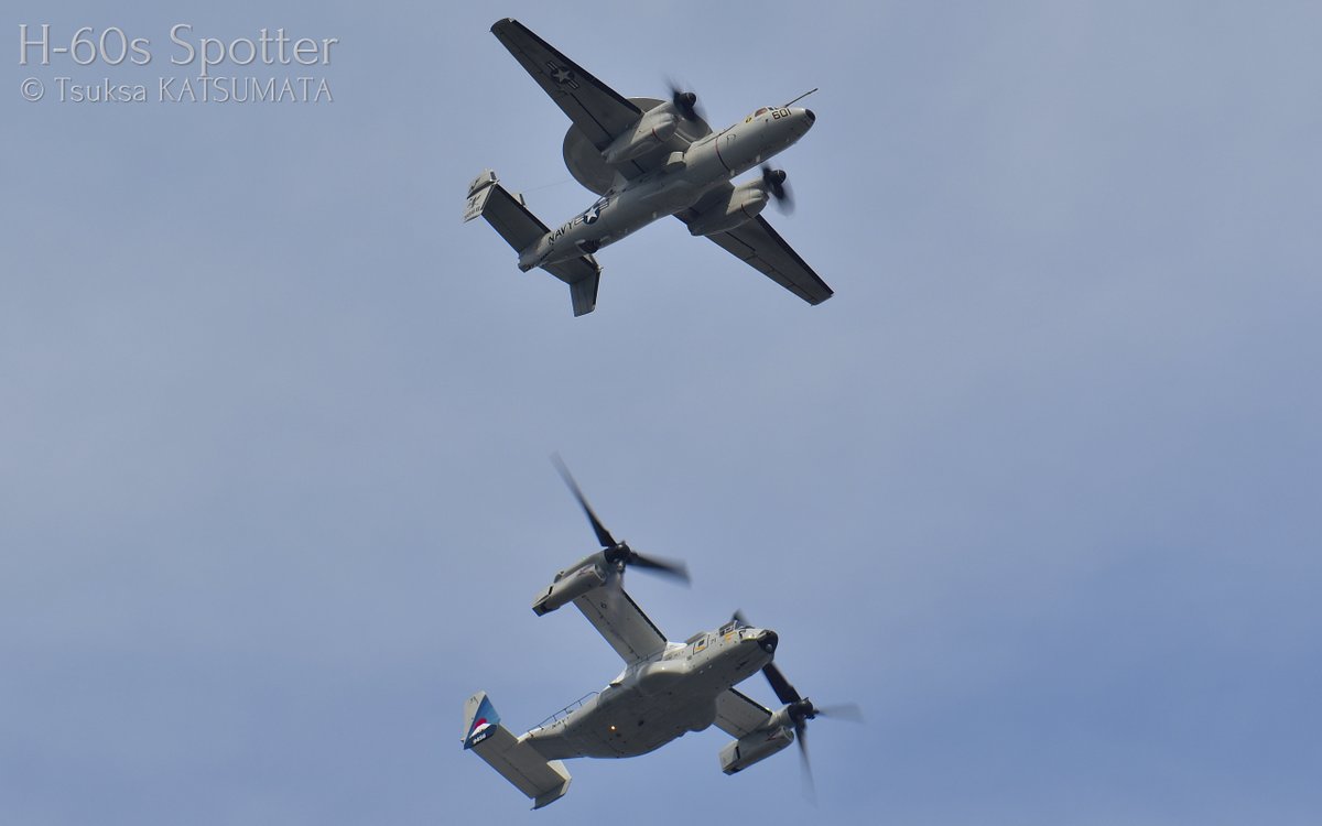 PHG_artworks's tweet photo. E-2D & CMV-22B, US Navy, VAW-125 "Tigertails" & VRM-30 Det.5 "Titans"
NAF Atsugi, Japan, 18/Apr/2025
#e2d #cmv22b #usn #hawkeye #osprey #nafatsugi #vaw125 #tigertails #vrm30 #titans #aircraftspotter #avgeek #aviationphotography https://t.co/uI1TKnnLdu