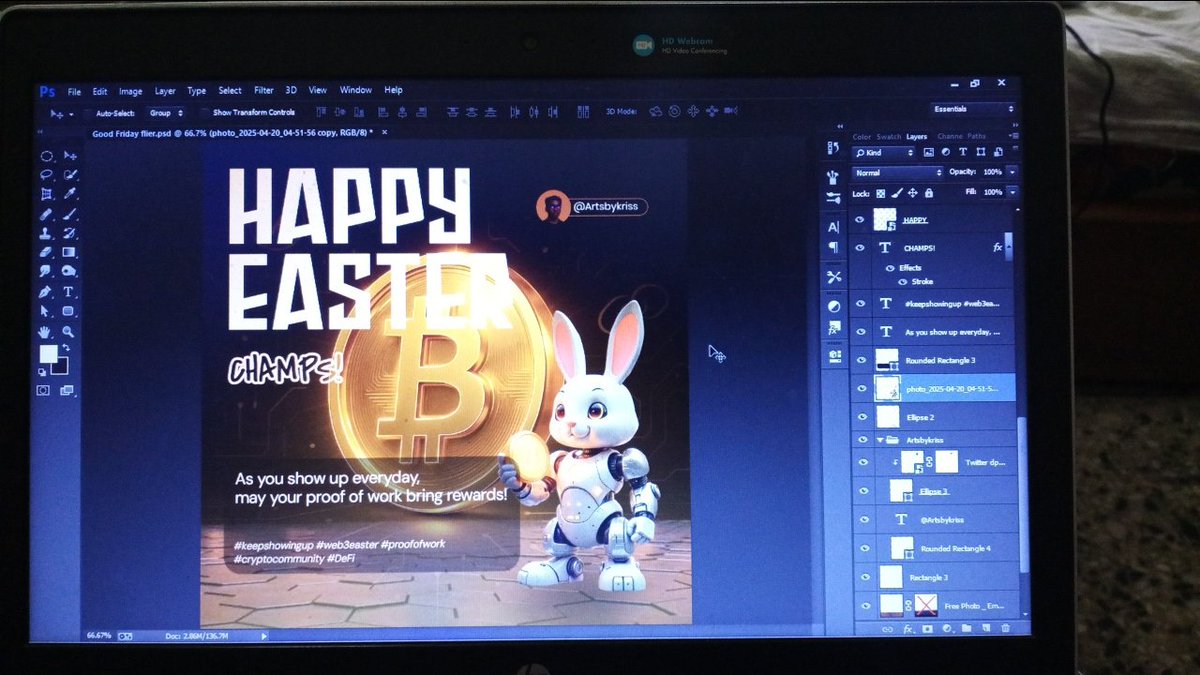 Thatguykriss1's tweet photo. GM GM Champs! No forget say na man dey work but na God dey bless. Happy Easter🐇✝️.
#Web3graphicdesigner #Web3 #Def https://t.co/eWEZyWsyGj