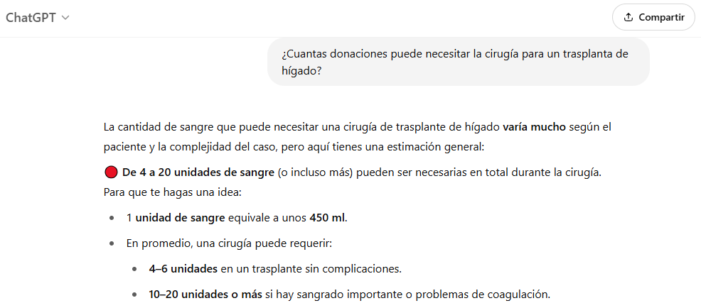 Entre 4 y 20 donaciones de sangre para un #trasplante de hígado. #DonaSangre