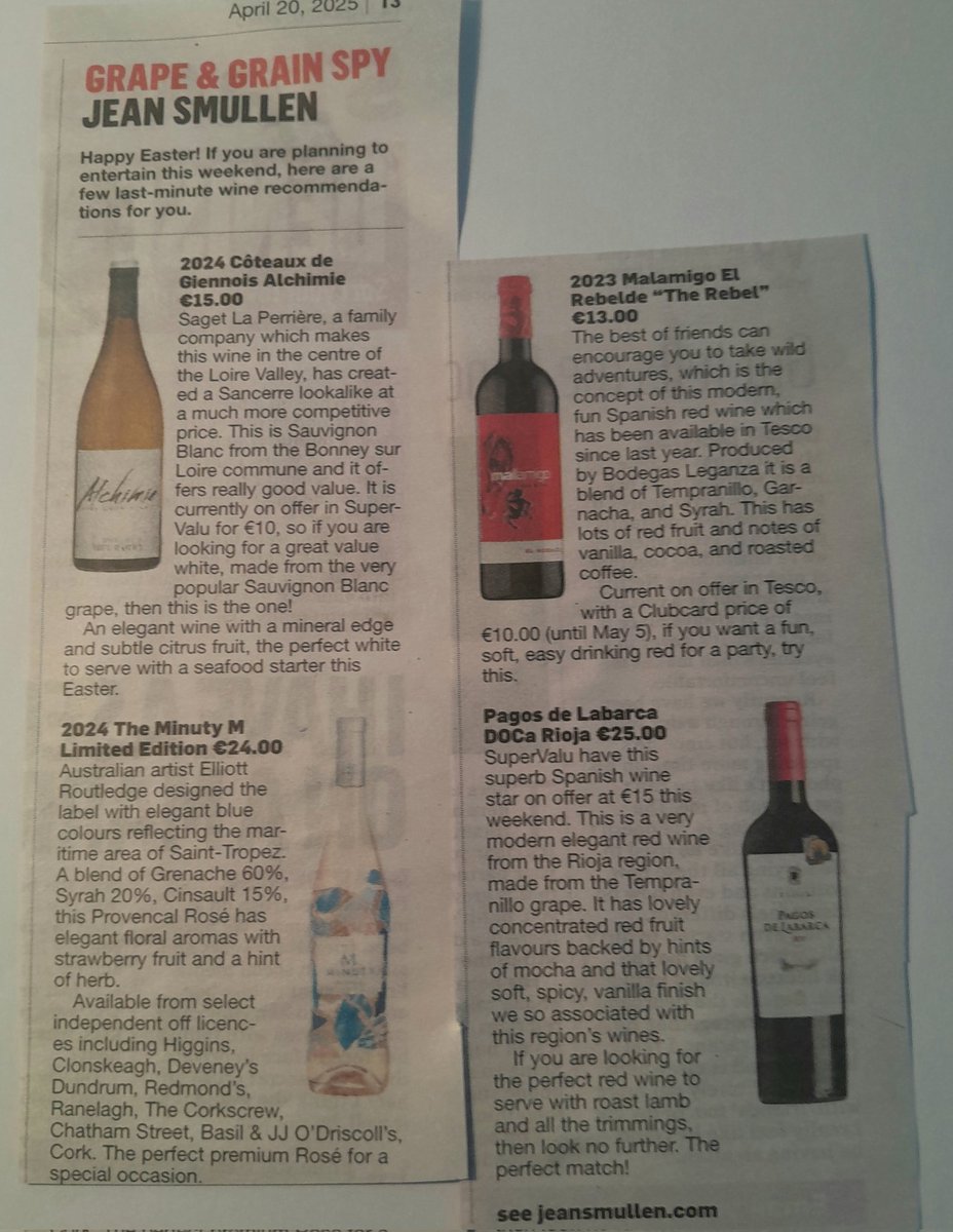 Happy Easter, a few last minute wine recommendations 🍷🐣🐇