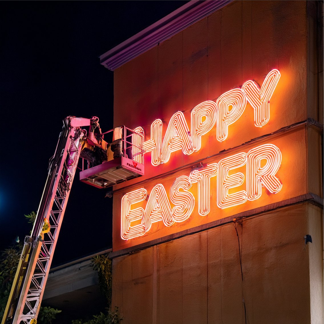 PrideSignsltd's tweet photo. May your Easter basket overflow with joy and your day be as radiant as our signs glow. Wishing you and yours a safe and happy celebration! Happy Easter. https://t.co/r25ToaEiNO