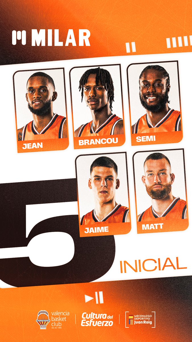 QUINTETO INICIAL 🧡

☝️ Jean Montero
✌️ Brancou Badio
👌 Semi Ojeleye
🖖 Jaime Pradilla
🖐️ Matt Costello

🏆 J28 #LigaEndesa
✈️🆚 <a href="/flleida/">HIOPOS LLEIDA</a>
⌚ Domingo-12:30h
📺 M+Deportes 2
🤝 <a href="/quironsalud/">quirónsalud</a>
