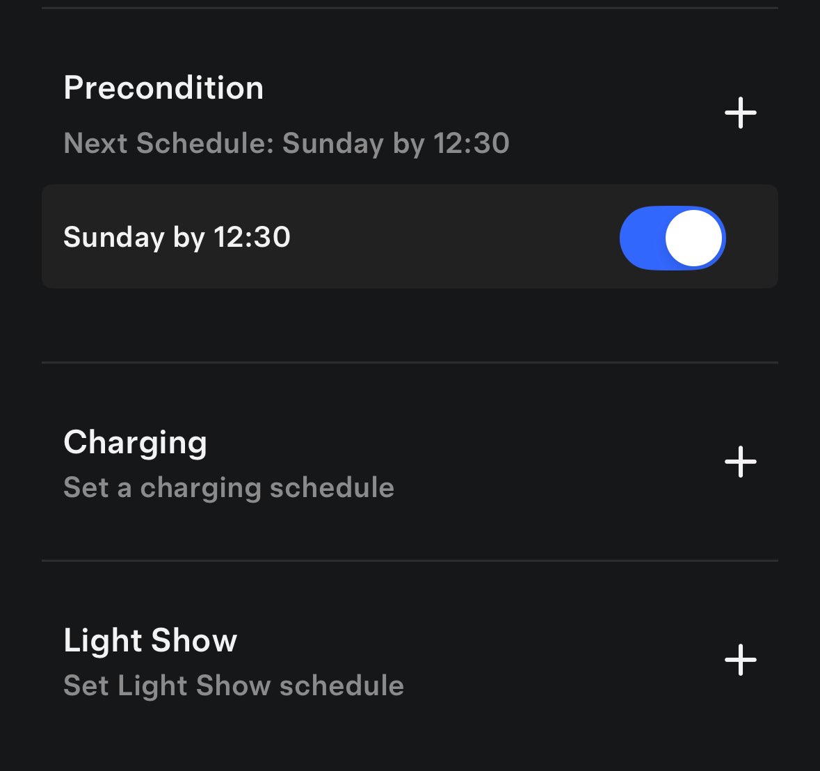 froggy58400's tweet photo. @Tesla I think there is something wrong with the schedule feature of the iOS app. I selected a one-off precondition and it keeps on doing it weekly until I delete it! https://t.co/tGXt07wjZM