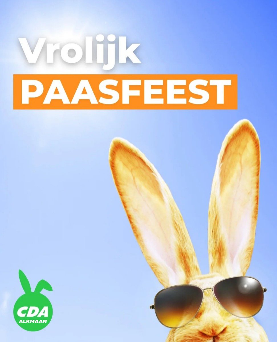 Wij wensen iedereen een Zalig en Zonnig Pasen 🐰🐇🥚🌞🌸

#CDA #Alkmaar #Pasen #Vrolijkpasen #Zaligpasen #Paashaas #Paasei #Zon #Lente #Vriendelijk #Betrouwbaar #Daadkrachtig