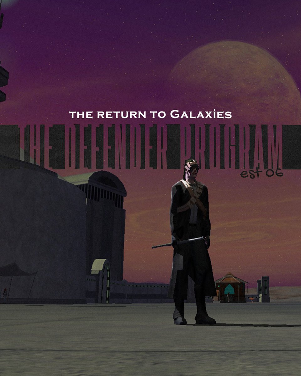 Darkatron's tweet photo. Nearly 1️⃣9️⃣ Years,
So Im going to organise a weekend gathering for some old fashioned #starwarsgalaxies chaos with @DefenderProgram aka Force Academy.

No long commitments, we are all older, busier and all that shit.

Just fun and laughs https://t.co/FFtHBnkTCl