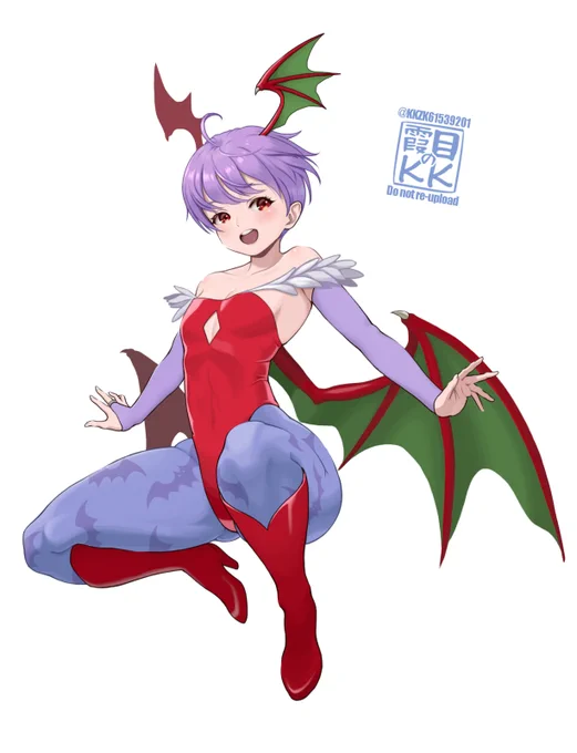 『ヴァンパイア』シリーズリリス#格ゲーキャラ描こうぜ #Darkstalkers座ったままの姿勢!膝だけであんな跳躍を!な感じのリリスさん 